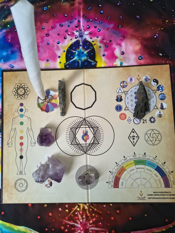 Mesa da Clareza e Alinhamento com o Cone Hindu e Fitobenzimento.